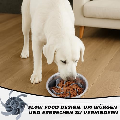 Hunde Langsamer Fressnapf, Anti Schling Napf Hund Silikon, Anti Schling Einsatz für Napf, Slow Feeder Hundenapf Einfügung, Reduzieren Übermäßiges Essen für Hunde und Katzen Schneidbar