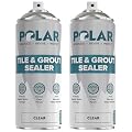Polar Tile & Grout Sealer Clear Aerosol Spray - 2 x 13.5 Fl Oz | Instantly Waterproofs and Protects Floor Tile Grout | Ideal for Bathroom, Shower & Kitchen | Interior & Exterior Tile Sealer