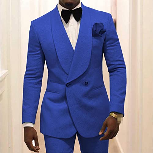 Slim Fit Herren Anzüge für Hochzeit Bräutigam Smoking 2-teiliges Set Jacke Hose Abschlussball Bühne Gleiche 3 XXL – Bild 3