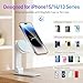 iWALK StandMe Mag Foldable Magnetic iPhone Stand for Desk, Height Adjustable Hands-Free Magnetic Phone Holder Stand, Compatible with iPhone 15 14 13 12 Series(1 Pack) (White)