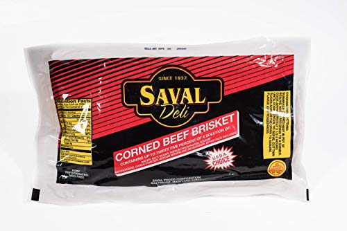 Saval Deli First Cut Corned Brisket Beef - High Grade Gluten Free Meat - 3Lbs
