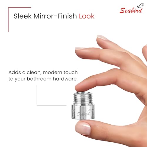 Image of SEABIRD Extension Fitting Connectors for Shower Filter | Chrome Finish Adapters - 22F, 24M & 28M Universal Thread Sizes | Easy Installation for Bathroom & Kitchen Taps