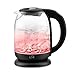 Produktbild T24 Wasserkocher Glas 1,7 L, Wasserkocher mit Temperatureinstellung 60, 70, 80, 90, 100 °C, Wasserkocher 2.200W, Wasserkocher Schwarz mit LED Beleuchtung