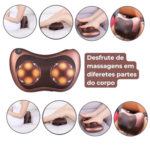 Massageador Com Infravermelho De Pescoço E Lombar Almofada Massageadora Elétrico Aparelho Profission