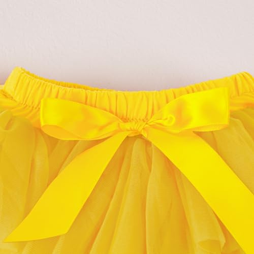 Image of 6M-3T Infant Baby Girl Tutu Skirt Toddler Girls Solid Color Tulle Skirts Birthday Outfits with Headband