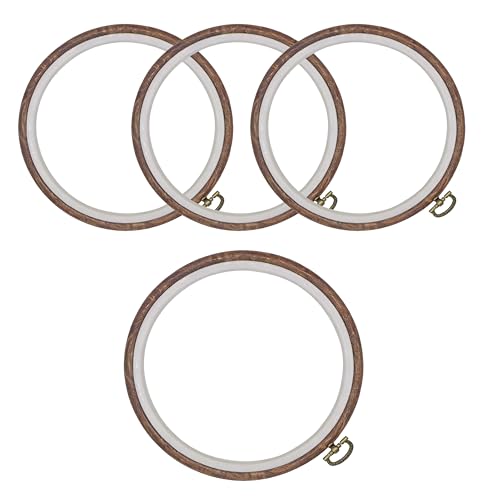 4 Pcs 6 Inch Embroidery Hoop Round Cross Stitch Hoop Rings Durable Embroidery Hoops for DIY Art Craft Sewing Projects Decorative Embroidery Hoop Frame Kits for Handmade Ornaments & Home Display
