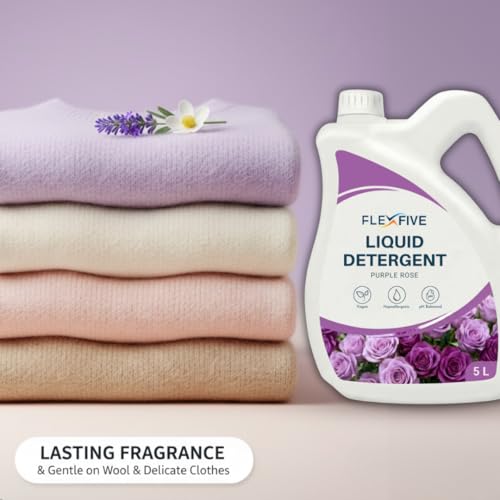 Image of Liquid Detergent Purple Rose Fragrance | Stain Remover Liquid for Clothes | Works in Top & Front Load Washing Machines (10L)