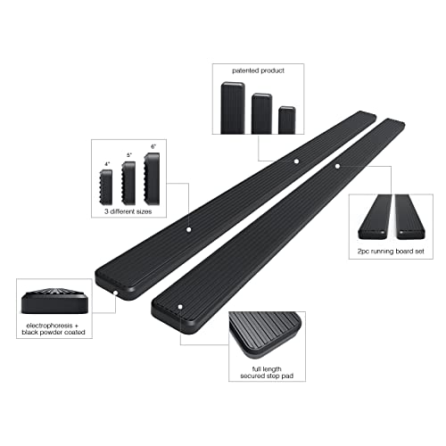 Estribos de acero inoxidable APS 5 pulg negro mate miniatura 5