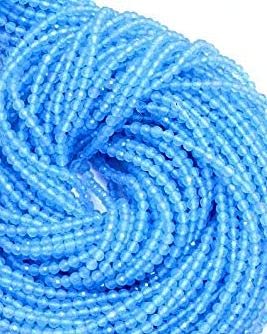 Calcédoine bleue AAA perles rondelles facettées haut de gamme pour bijoux