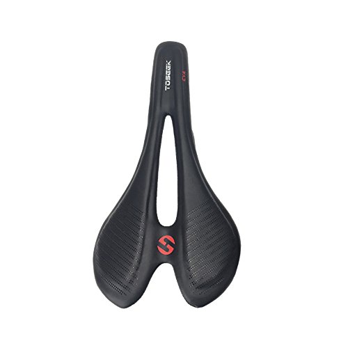 Toseek Comfortable Bike Seat Lightweight Carbon Fiber Bicycle Saddle Cushion With Leather Cover For Road Bike And Mountain Bike #TOP1