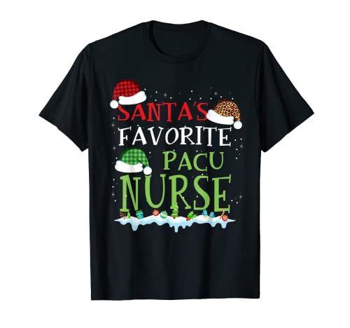 Santa's Favorite Pacu Nurse Funny Christmas Xmas T-Shirt