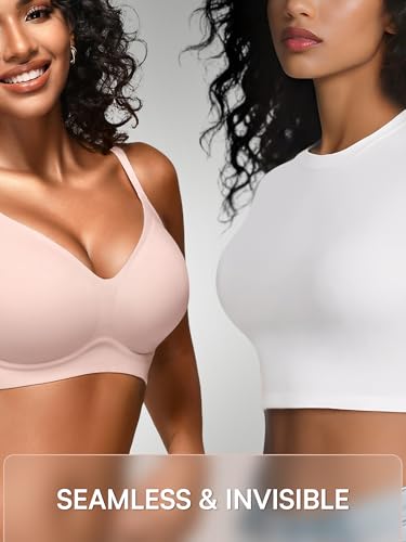 Image of Wireless Jelly Bras for Women No Underwire - S-2XL Seamless Padded T-Shirt Bralette with Support, Comfortable Everyday Bra