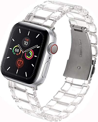 Remixmart Compatible Apple Watch 42mm 44mm Resin Band Women Men Bracelet Stainless Steel Buckle Band Strap for Apple Watch SE Series 6 Series 5 Series 4 Series 3 Series 2 Series 1 42mm 44mm(Clear) (B08N6VNL3Q) Amazon Price History, Amazon Price Tracker