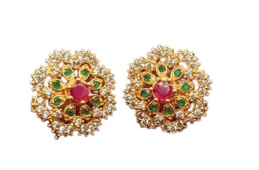 NANDANA COLLECTIONS Tops Earring For Women And Girls Birthday Gift for Girls & Women Anniversary Gift for Wife | Lovely Gift Studs - Double Layer stones. (B0CMLFVFQ8) Amazon Price History, Amazon Price Tracker