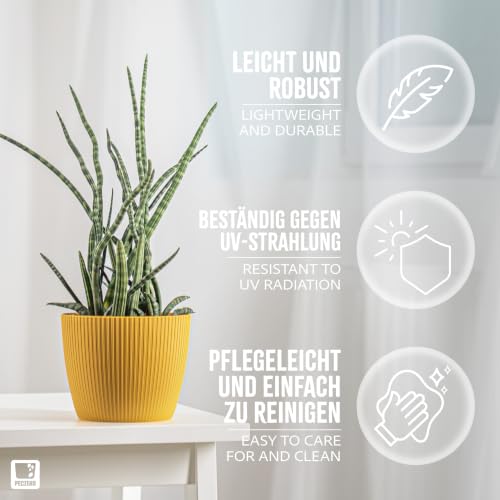 PECZEKO Blumentopf matt, Pflanzkübel aus Übertopf Kunststoff Dekorativer Topf für, groß Pflanzen 2X blumenkübel Set… – Ansicht 3