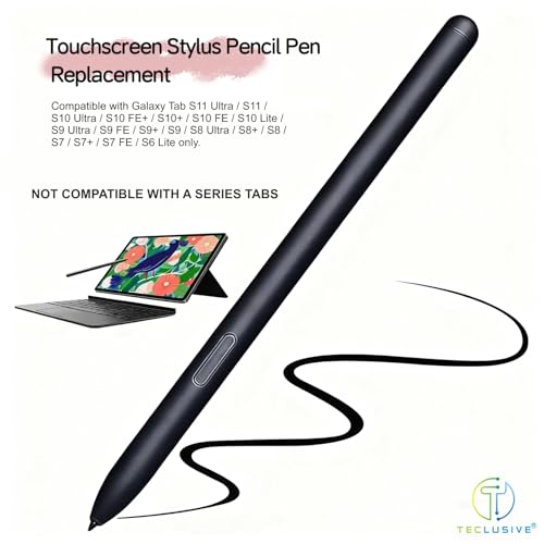 Image of T Teclusive Smart Stylus Pen Compatible for Galaxy Tab S11 S10 S9 S8 S7 Ultra Plus FE S6 Lite | Palm Rejection Pen Tip Direct Use | Magnetic Absorption | Only for S Series Tabs (Not for A Series Tab)