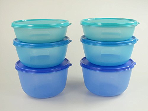 Tupperware originale TUPPERWARE Set Ciotole Multiple 2,0 L (2) + 1,5 L (2) + 1,0 L blu turchese (2)