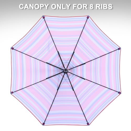 Image of MASTERCANOPY Patio Umbrella 10 ft Replacement Canopy for 8 Ribs-Navy&Red Stripe Canopy Only