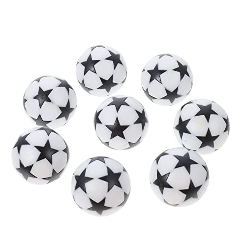 Mikikit Tabletop Football Black White 5-Star Foosball Mini Footballs Replacements for Boys and Girls Family Fun