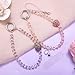 BEEFLYING Beaded Phone Wrist Strap, Cellphone Charm Lanyard Chain, Strawberry Sparkling Phone Wristlet Bracelet for Women Bag Keychain,Pink