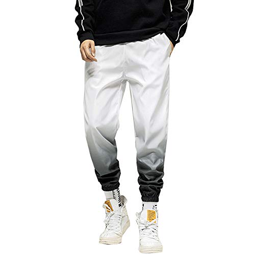 Astellarie Mens Casual Gradient Color Pants, Hip Hop Jogger Relaxed Fit Pants with Drawstring