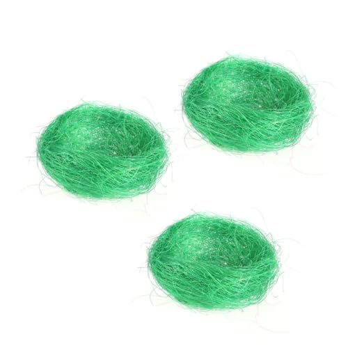 BESTonZON 3 Pezzi Nido Artificiale Pasqua 3 Pezzi in Filo di Erba Verde, Nido Fatto a Mano per Decorazioni Pasquali e Contenitore per Uova di Caramelle, Accessorio Festa per Hotel e Cinema