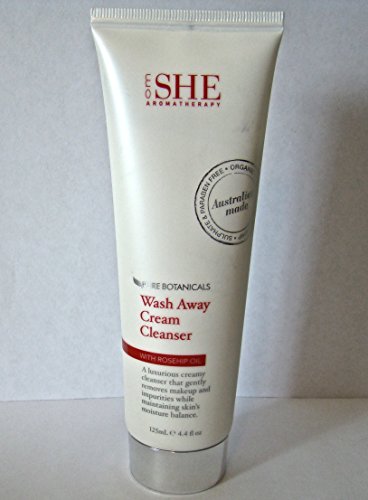 OM SHE Wash Away Cream Facial Cleanser Sulphate & Paraben Free With Organic Rosehip Oil 4.4 Fl Oz