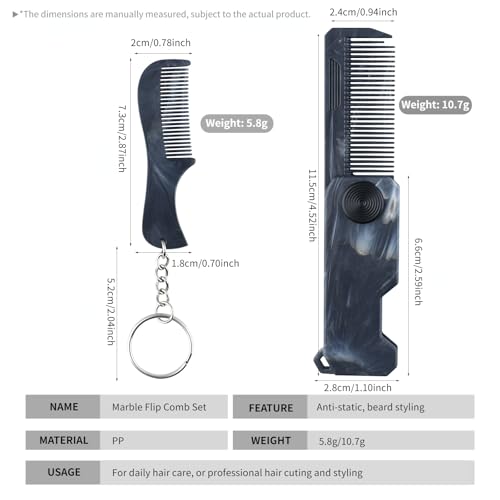Peine Plegable para Hombre, Mini Peine para Cabello y Barba miniatura 2