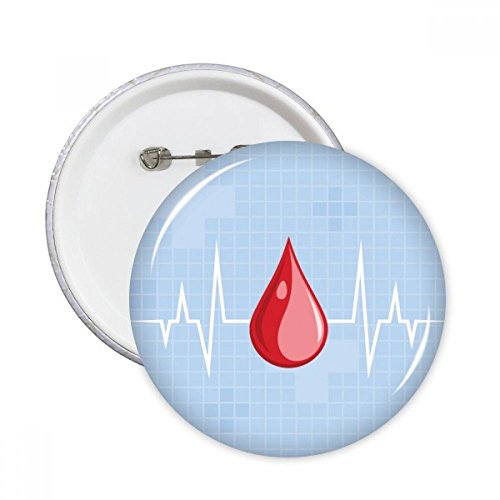 Badge bouton électrocardiogrammes design sang rond multicolore décoration vêtement