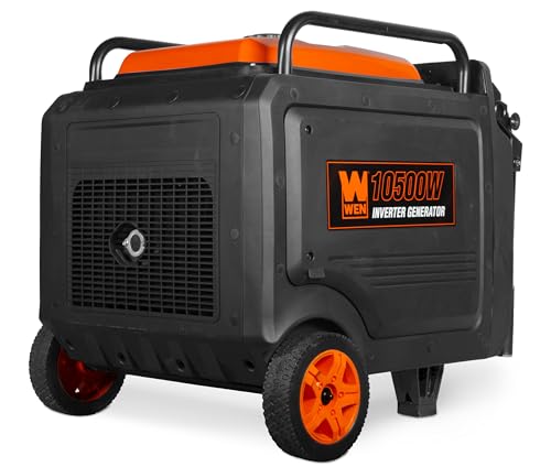 Image of WEN 10,500-Watt 120V /240V Tri-Fuel Inverter Generator with Quiet 457cc Engine, Electric Start, Wheel Kit, and CO Watchdog, Gas, Propane, and Natural Gas Powered (TF1050iX)