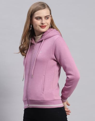 Image of Monte Carlo Womens Regular Fit Hooded Neck Full Sleeve Solid Sweatshirt (Pack of 1)
