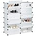 Cubes de Rangement - Étagère modulaire à Monter soi-même - pour Jouets, Livres, vêtements - Blanc avec Portes, Plastique, Blanc, 91 * 36 * 105cm