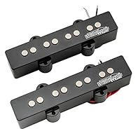 Fits for most JB style electric bass, like Fender/Squier Jazz Bass or similar bass, neck/bridge position 56mm/58mm pole spacing for neck and bridge, wax potted Magnet: Ceramic, Resistance: 8.55K(neck)/ 9.35K(bridge). Two conductor wires, black wire i...