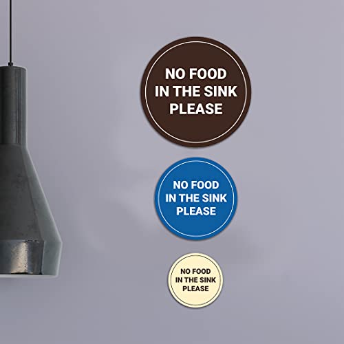 Circle No Food In The Sink Please Sign (Blue) - Small #TOP3