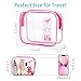 F-color TSA Approved Toiletry Bag - 5 Pack Clear Toiletry Bags Quart Size Travel Bag, Clear Cosmetic Makeup Bags for Women Men, Carry on Airport Airline Compliant Bag, 5 Colors