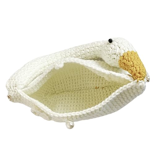 Sac en maille tricoté pour femmes avec chaîne de perles finitions luxe