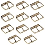 Qulkws 8 Pack Single Prong Roller Buckle 1'' Brass Buckles Bronze Metal Buckle Hardware for Belts Shoes Bags DIY Hardware Accessories