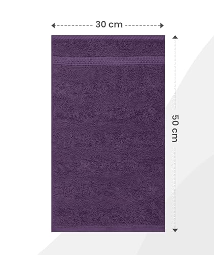 Utopia Towels - 10er Pack Gästehandtücher 30x50 cm mit Aufhängeschlaufe, 100% Baumwolle weich und saugfähig Gästetücher Set (Pflaume) – Bild 3