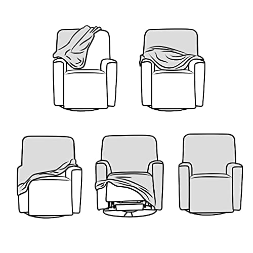 Waterproof Recliner Slipcovers 1-Piece Stretch Jacquard Small Checked Light Brown Recliner Chair Cover With Side Pocket Non Slip Washable Furniture Protector With Elastic Bottom(Light Brown) #TOP4