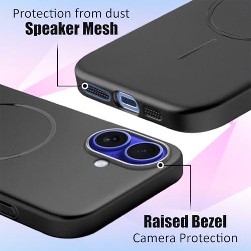 Image of AIBEX Ultra-Thin Mag-Saf Back Cover Case Compatible with iPhone 16 Pro| Slim Fit Scratch-Resistant Matte | Magnetic Wireless Charging | Microfibre Lining | Camera Protection (PC Material) - Black