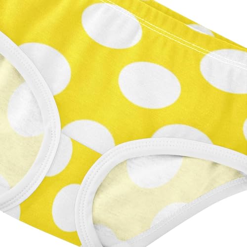 Artistic Toddler Girls Underwear 2t Cotton Cute Panties Girl White Polka Dots Bright Yellow Kids Undies Briefs4