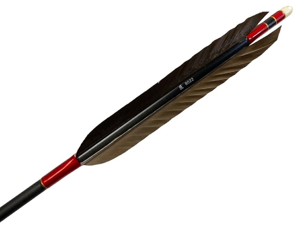 Amazon | 山武弓具店 矢 黒手羽 匠カーボン 80-22 矧ぎ糸 赤
