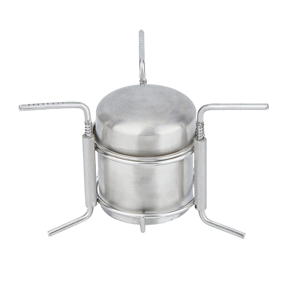 SUPERFINDINGS Fornello Ad Alcool Da Campeggio Fornello Ad Alcool Solido Bruciatore Portatile Supporto Fornello per Liquidi Pieghevole Ultraleggero In Acciaio Inossidabile con Supporto per Rack