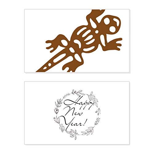 Tarjeta de felicitación de año nuevo Mexico Totems con acabados premium de inspiración cultural