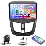 Hikity 4+64G Android 15 Autoradio pour Peugeot 207 2006 2015, écran 9