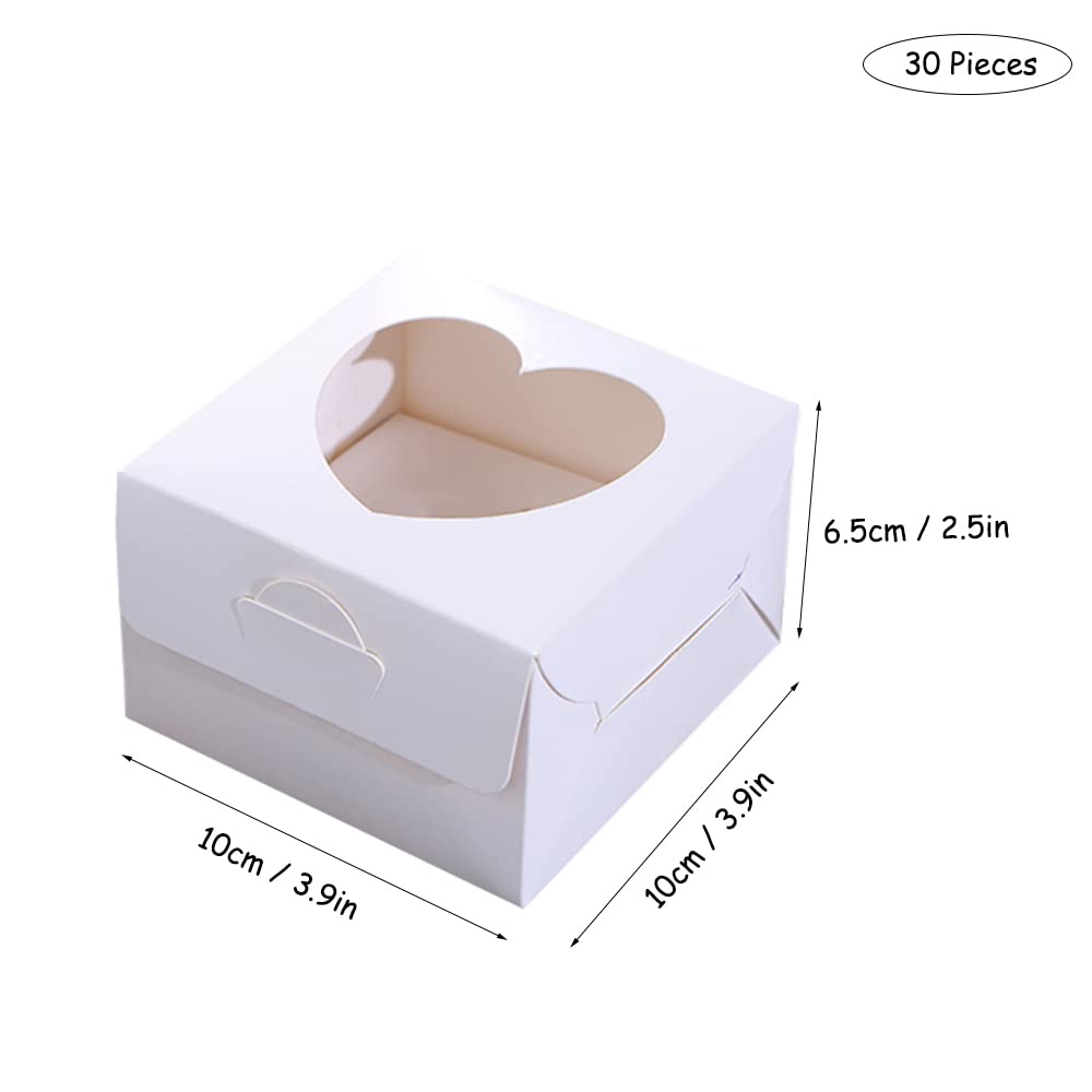 Cabilock 50 Scatole Regalo A Forma Di Cuore Con Finestra Trasparente – Bianche, Ideali Per Caramelle, Muffin, Biscotti Di Natale - 3