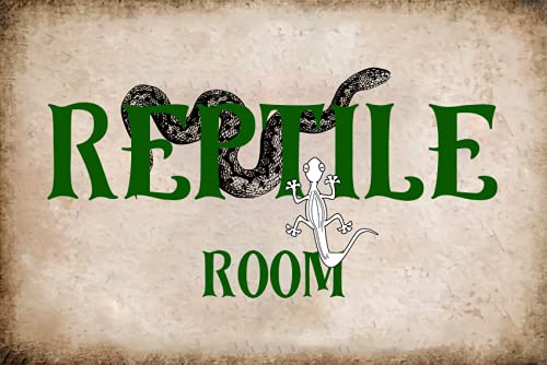 UTF4C Reptile Room Metal Sign 12" x 8" Vintage Funny Aluminum Tin Plaque for Garage Man Cave Cafe Bar Pub Club Caffee Patio Wall Poster Home Decoration Easy to Mount