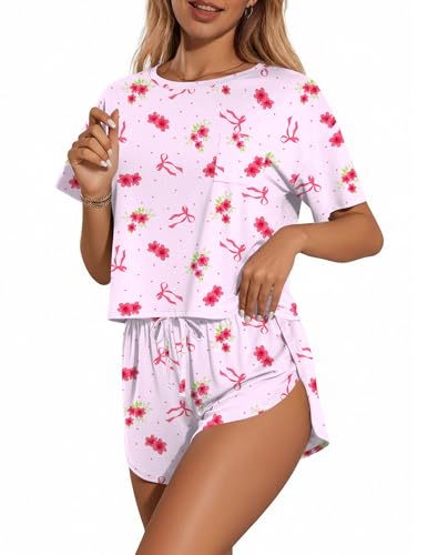 Image of Ekouaer Womens Pajama Sets Sexy Lounge Sets Side Split Short Pj Sets Cute Pjs 2 Piece Comfy Sleepwear Loungewear