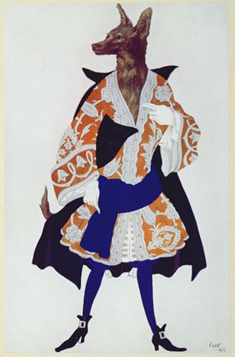Tableau sur toile loup Leon Bakst deco murale pour habiller un mur blanc vide salon 60x90cm