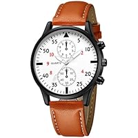 Men's Casual Business Chronograph Leather Strap Analog Quartz Watch only .99: eDeal Info